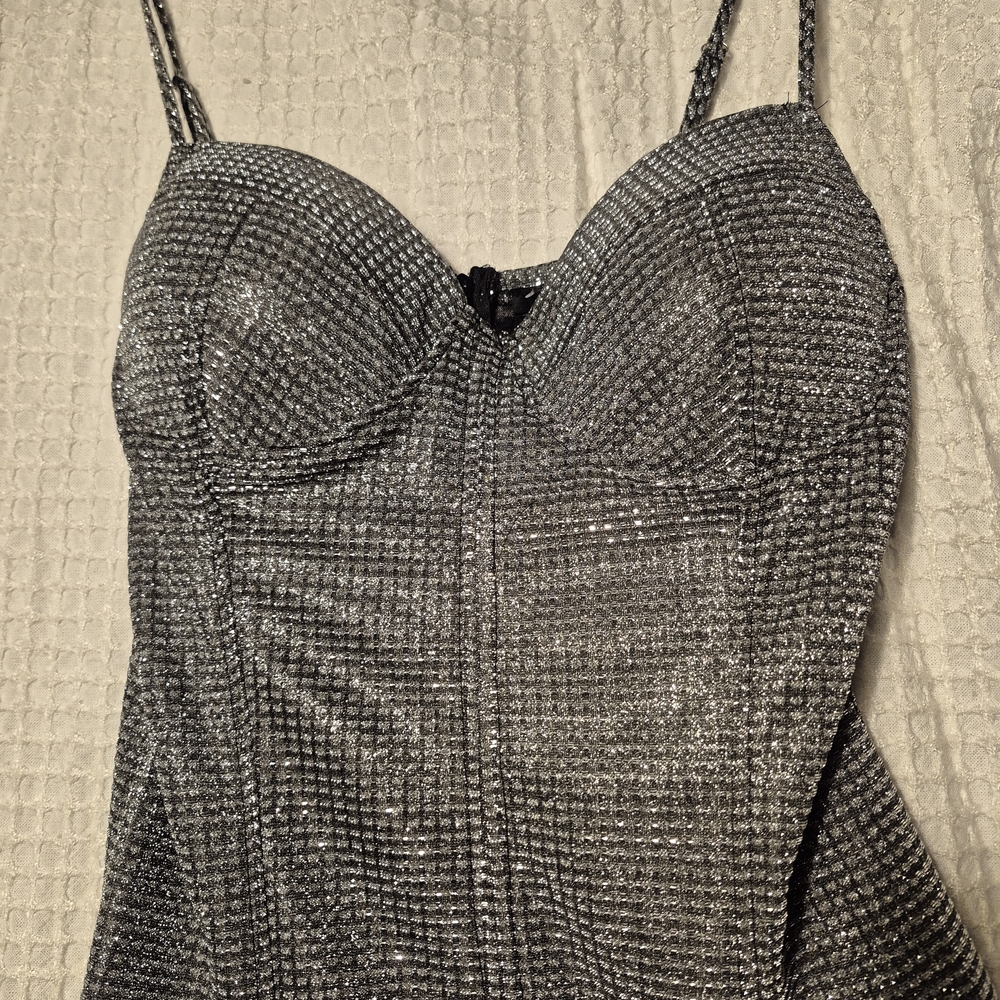 Haute Monde Silver Mini Dress - Picture 3 of 5
